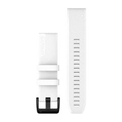 Garmin QuickFit® 22-klockarmband, vitt med svarta detaljer i rostfritt stål