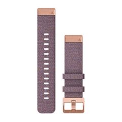 Garmin QuickFit® 20-klockarmband, lila nylon med roséguldfärgade detaljer